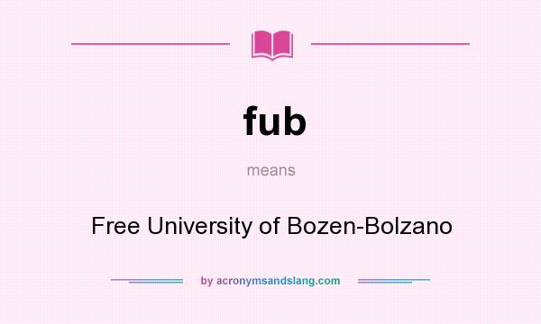 What does fub mean? It stands for Free University of Bozen-Bolzano