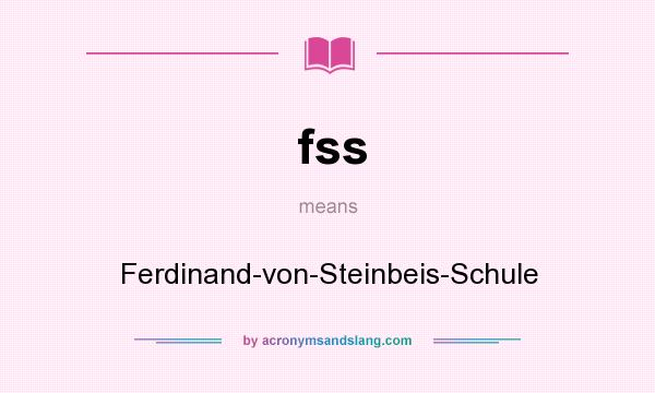 What does fss mean? It stands for Ferdinand-von-Steinbeis-Schule