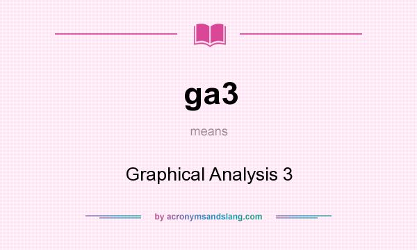 What does ga3 mean? It stands for Graphical Analysis 3