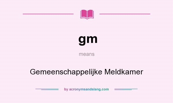 What does gm mean? It stands for Gemeenschappelijke Meldkamer