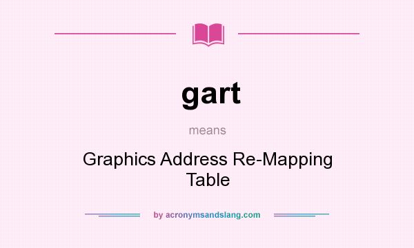 What does gart mean? It stands for Graphics Address Re-Mapping Table