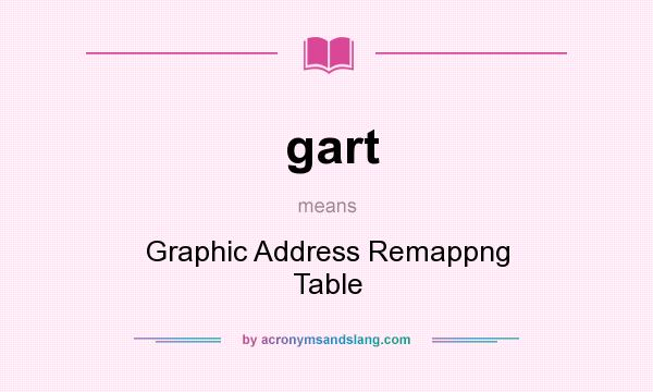 What does gart mean? It stands for Graphic Address Remappng Table
