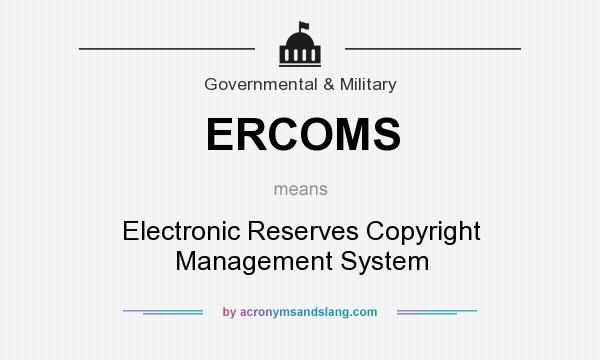 What does ERCOMS mean? It stands for Electronic Reserves Copyright Management System