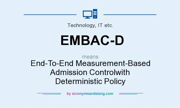 What does EMBAC-D mean? It stands for End-To-End Measurement-Based Admission Controlwith Deterministic Policy
