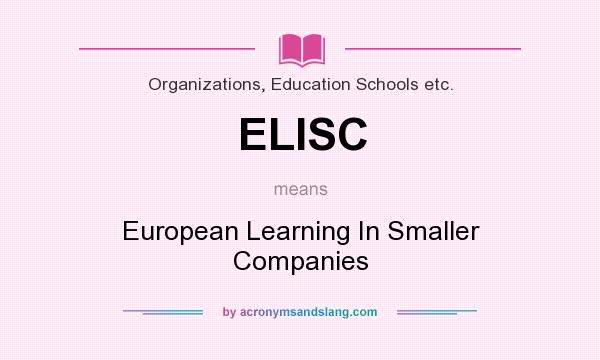 What does ELISC mean? It stands for European Learning In Smaller Companies