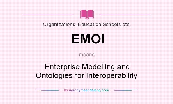 What does EMOI mean? It stands for Enterprise Modelling and Ontologies for Interoperability