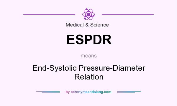 What does ESPDR mean? It stands for End-Systolic Pressure-Diameter Relation
