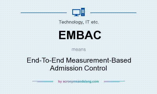 What does EMBAC mean? It stands for End-To-End Measurement-Based Admission Control