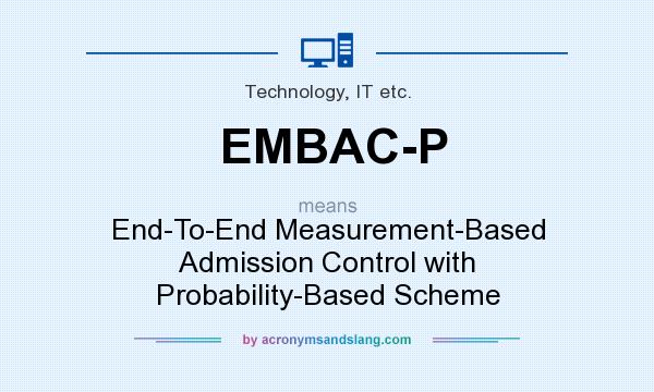 What does EMBAC-P mean? It stands for End-To-End Measurement-Based Admission Control with Probability-Based Scheme