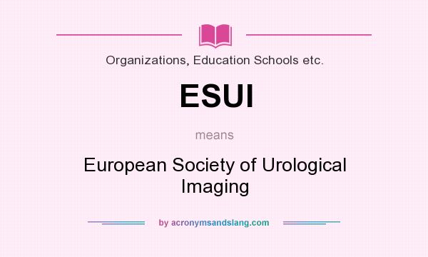 What does ESUI mean? It stands for European Society of Urological Imaging