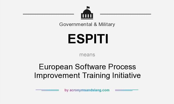What does ESPITI mean? It stands for European Software Process Improvement Training Initiative