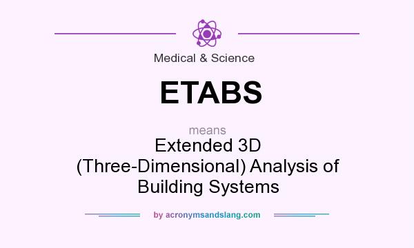 What does ETABS mean? It stands for Extended 3D (Three-Dimensional) Analysis of Building Systems