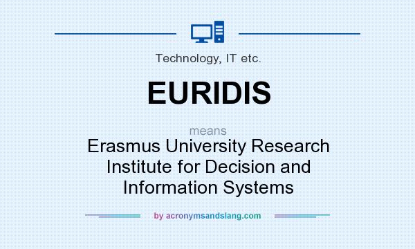 What does EURIDIS mean? It stands for Erasmus University Research Institute for Decision and Information Systems