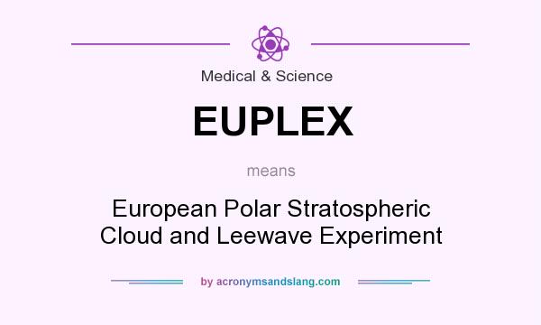 What does EUPLEX mean? It stands for European Polar Stratospheric Cloud and Leewave Experiment