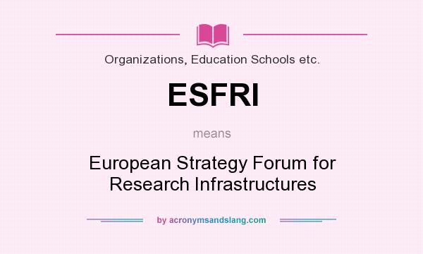 What does ESFRI mean? It stands for European Strategy Forum for Research Infrastructures
