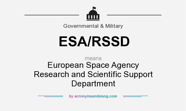What does ESA/RSSD mean? It stands for European Space Agency Research and Scientific Support Department