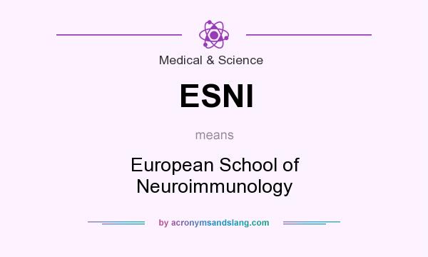 What does ESNI mean? It stands for European School of Neuroimmunology