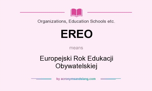 What does EREO mean? It stands for Europejski Rok Edukacji Obywatelskiej