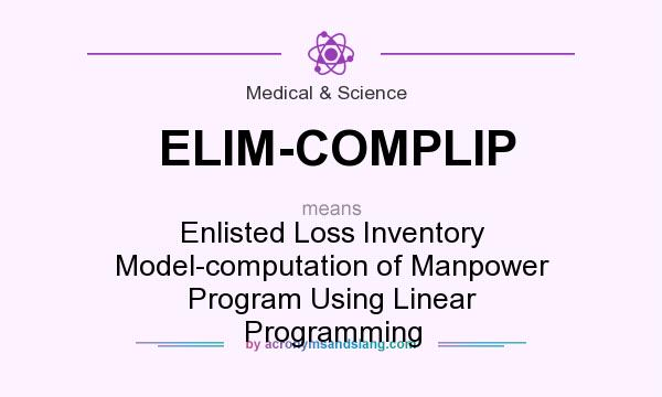 What does ELIM-COMPLIP mean? It stands for Enlisted Loss Inventory Model-computation of Manpower Program Using Linear Programming