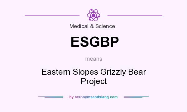 What does ESGBP mean? It stands for Eastern Slopes Grizzly Bear Project
