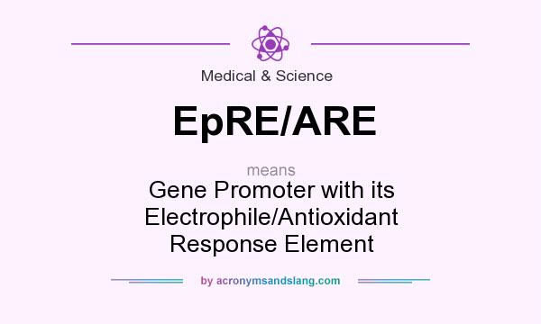 What does EpRE/ARE mean? It stands for Gene Promoter with its Electrophile/Antioxidant Response Element