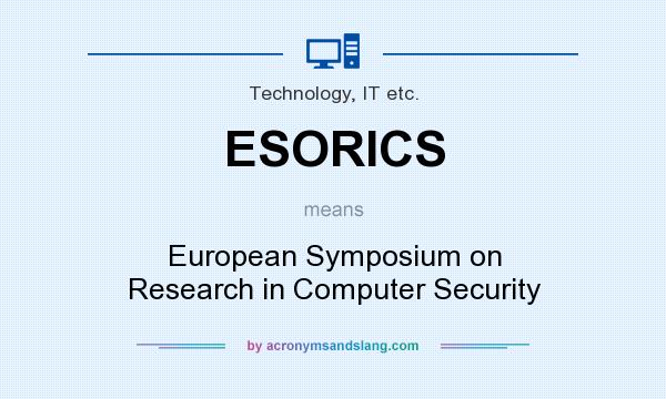 What does ESORICS mean? It stands for European Symposium on Research in Computer Security