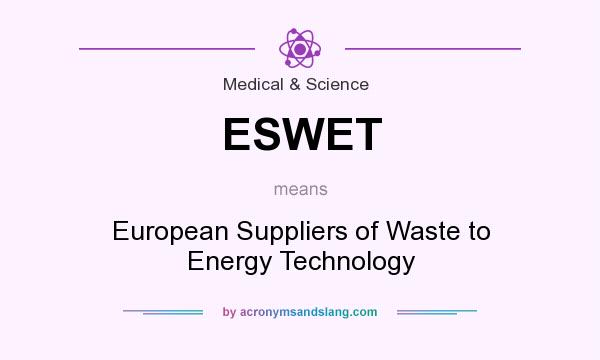 What does ESWET mean? It stands for European Suppliers of Waste to Energy Technology