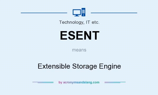 What does ESENT mean? It stands for Extensible Storage Engine