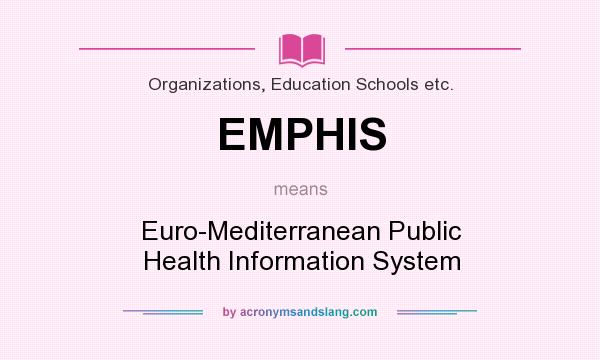 What does EMPHIS mean? It stands for Euro-Mediterranean Public Health Information System