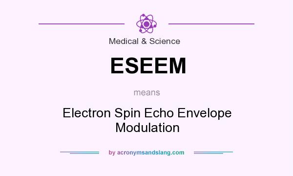 What does ESEEM mean? It stands for Electron Spin Echo Envelope Modulation