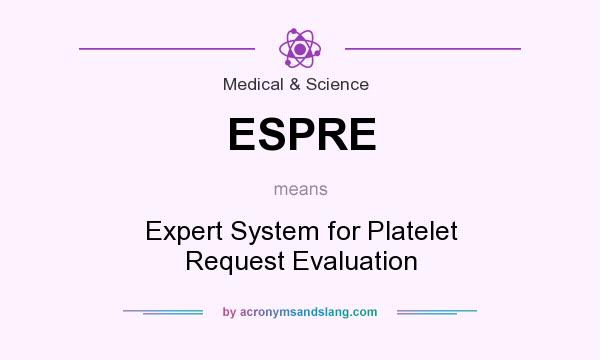 What does ESPRE mean? It stands for Expert System for Platelet Request Evaluation