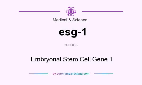 What does esg-1 mean? It stands for Embryonal Stem Cell Gene 1
