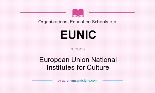What does EUNIC mean? It stands for European Union National Institutes for Culture