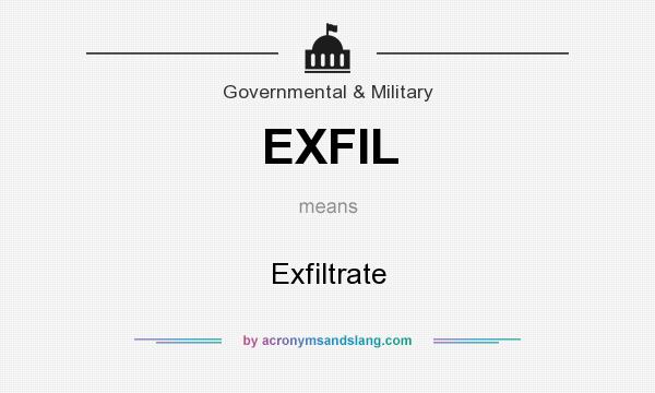 What does EXFIL mean? It stands for Exfiltrate