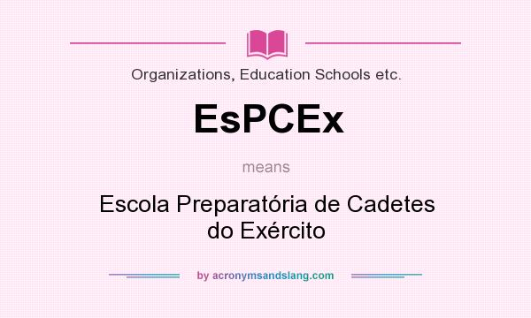 What does EsPCEx mean? It stands for Escola Preparatória de Cadetes do Exército