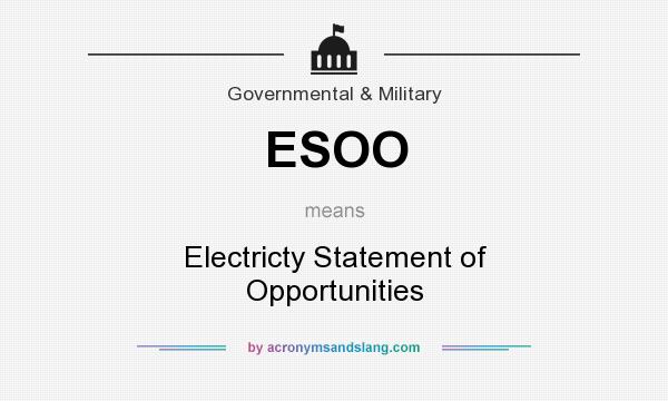 What does ESOO mean? It stands for Electricty Statement of Opportunities
