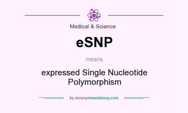 What does eSNP mean? It stands for expressed Single Nucleotide Polymorphism