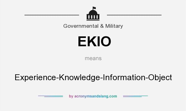 What does EKIO mean? It stands for Experience-Knowledge-Information-Object