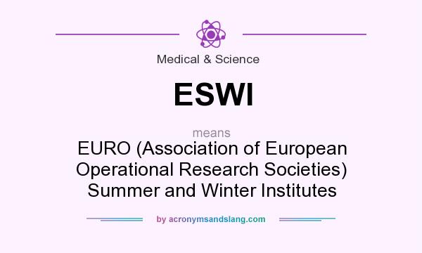 What does ESWI mean? It stands for EURO (Association of European Operational Research Societies) Summer and Winter Institutes