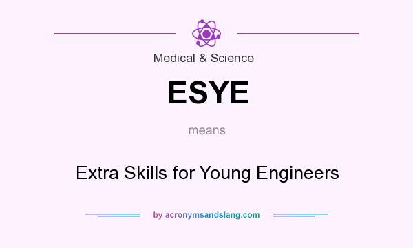 What does ESYE mean? It stands for Extra Skills for Young Engineers