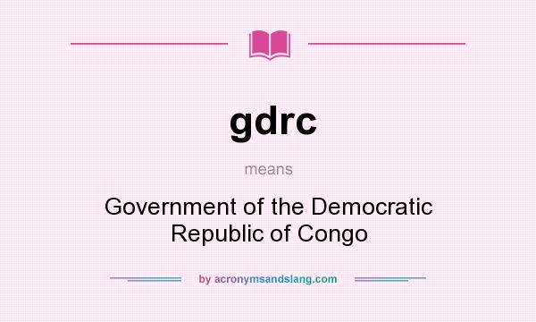 What does gdrc mean? It stands for Government of the Democratic Republic of Congo