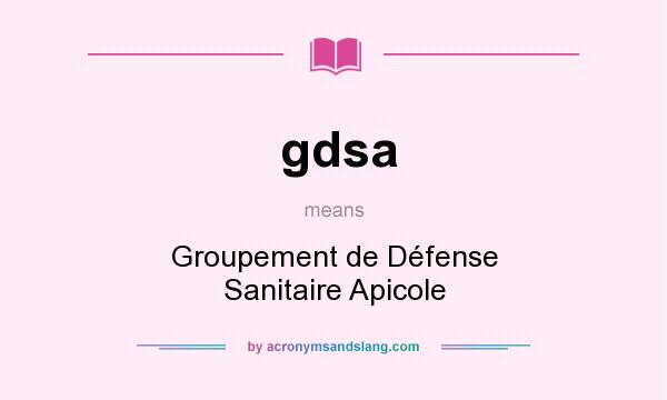 What does gdsa mean? It stands for Groupement de Défense Sanitaire Apicole