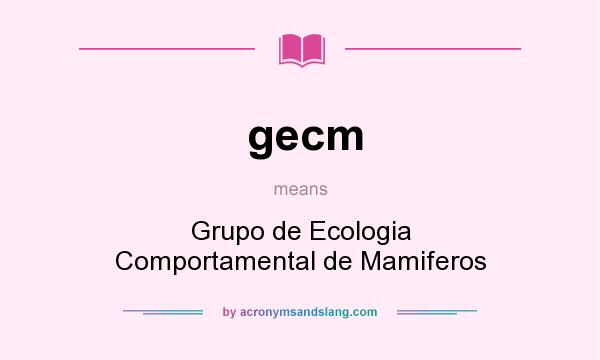 What does gecm mean? It stands for Grupo de Ecologia Comportamental de Mamiferos