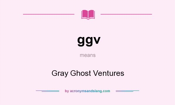 What does ggv mean? It stands for Gray Ghost Ventures