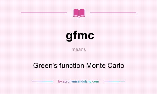 What does gfmc mean? It stands for Green`s function Monte Carlo