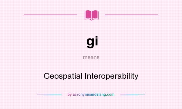 What does gi mean? It stands for Geospatial Interoperability