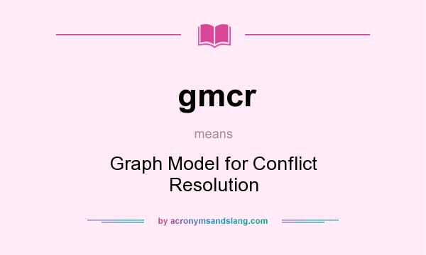 What does gmcr mean? It stands for Graph Model for Conflict Resolution