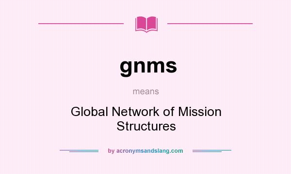 What does gnms mean? It stands for Global Network of Mission Structures