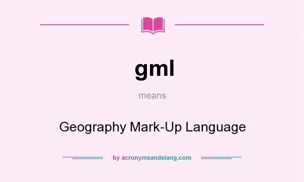 What does gml mean? It stands for Geography Mark-Up Language