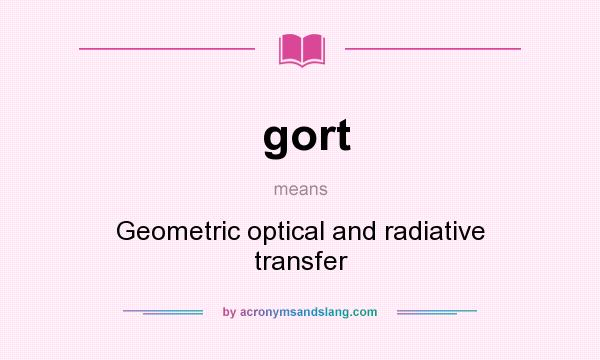 What does gort mean? It stands for Geometric optical and radiative transfer